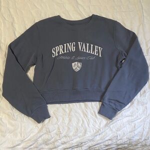 Hollister Embroidered Blue Crewneck Sweatshirt - S